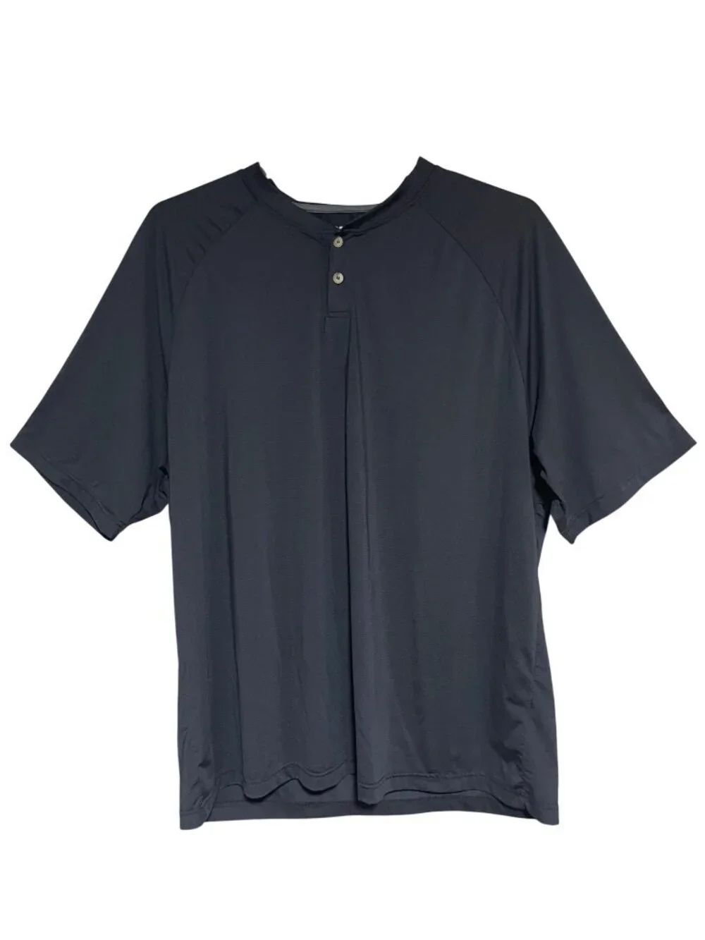 Forresters Mens Short Sleeve Henley Shirt 2XL Black Polyester Stretch Lightweigh